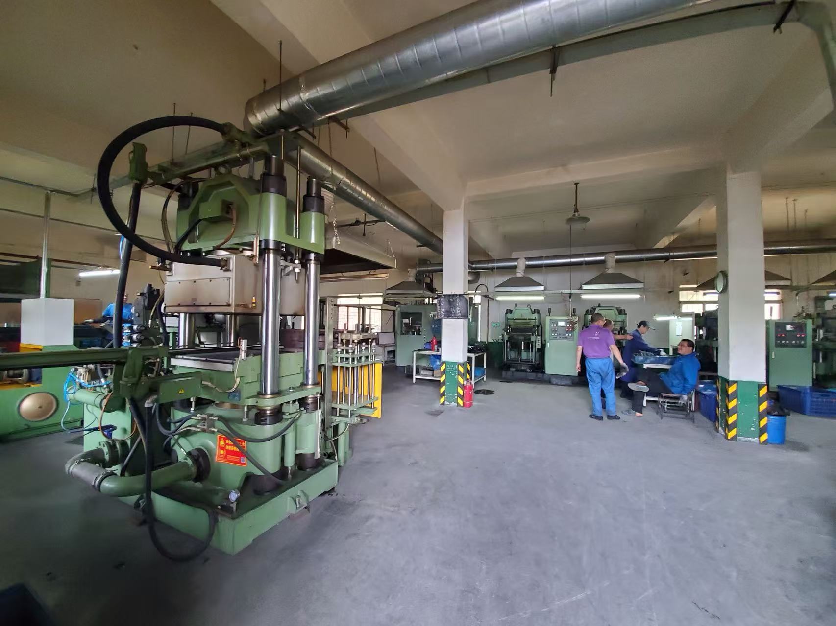 Rubber manufacturing machinery inside the Labei factory