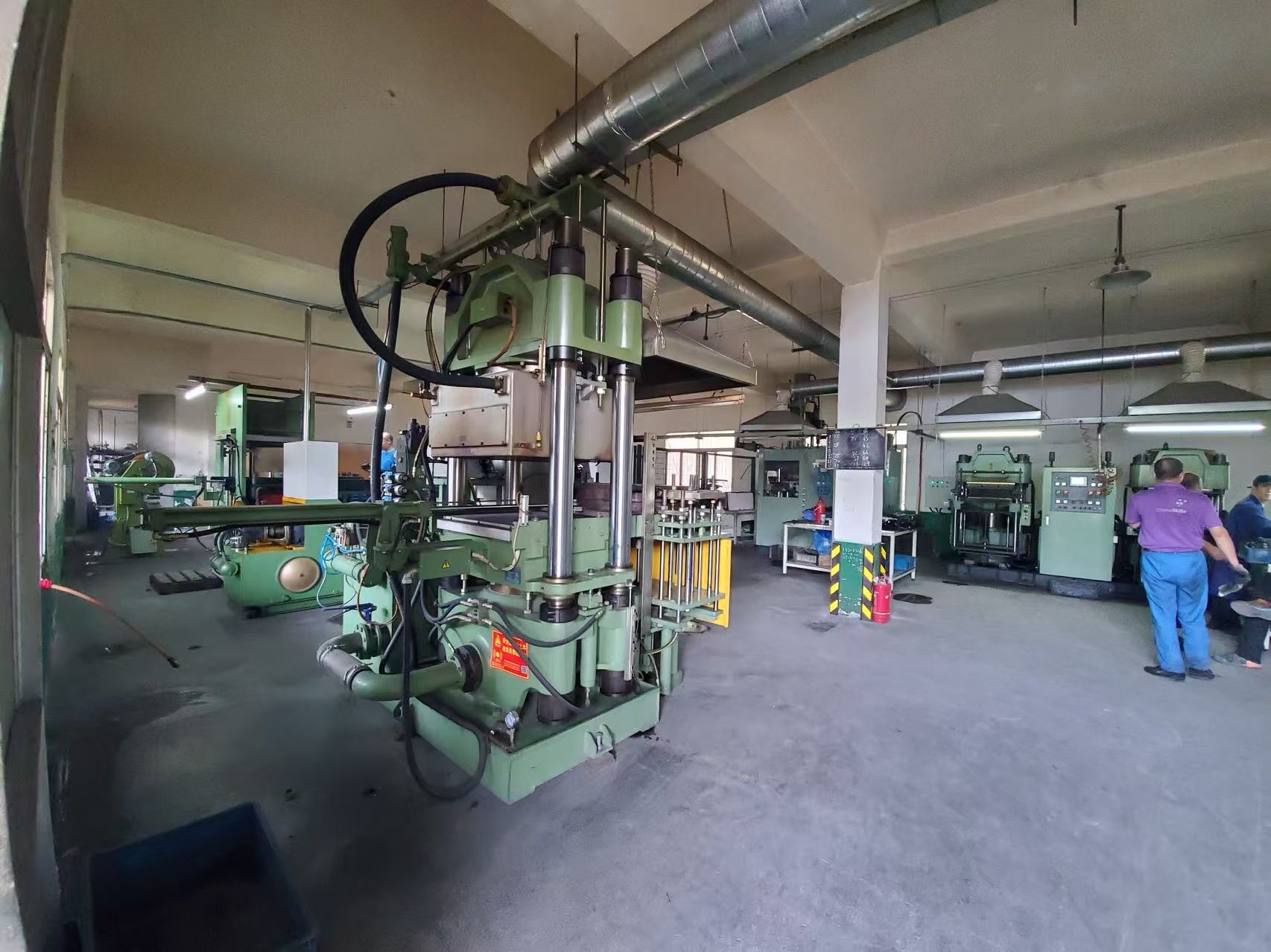 Machinery on the production floor at Labei Rubber in Wuxi